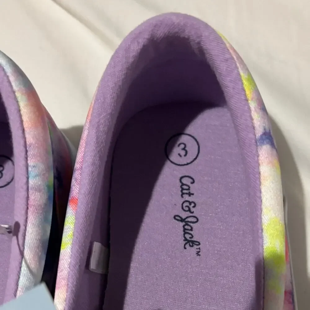 Cat & Jack 3 Sariah Sneakers Purple and Pink tie dye slip on style nwt in box